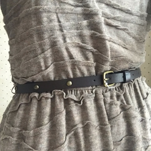 tan dress with belt - Picture 3 of 4